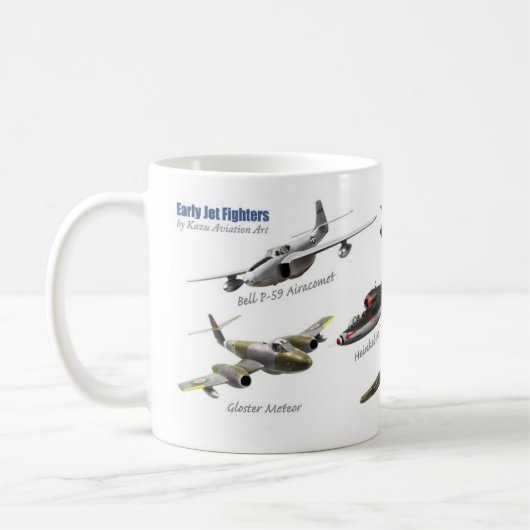 黎明期のジェット戦闘機 コーヒーマグカップ (左)