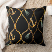 黒いいかりとチェイン航海の クッション (ブランケット)