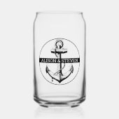 黒いいかりと航海の名結婚前 ガラス缶 (正面)