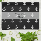 黒いいかりパターン キッチンタオル (折り畳み)