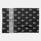 黒いいかりパターン キッチンタオル (横)