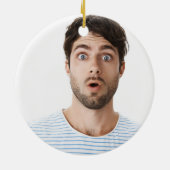 黒いいけな可愛いおもしろいカスタム写真 セラミックオーナメント (裏面)