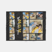 黒いおばあちゃんのお母さん写真コラージュの母親の日逃げる フリースブランケット (正面(横))