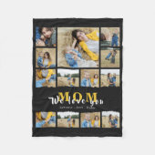 黒いおばあちゃんのお母さん写真コラージュの母親の日逃げる フリースブランケット (正面)