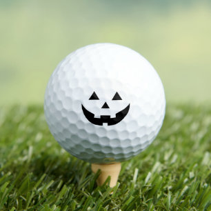 黒いおもしろいハロウィーンのカボチャのちょうちん不気味かわいいハロウィーン ゴルフボール