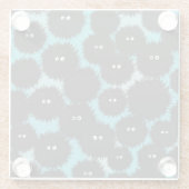 黒いおもしろいフワフワ ガラスコースター (裏面)