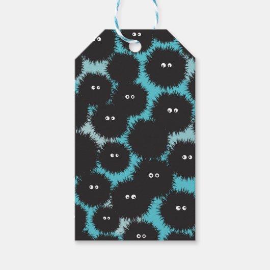 黒いおもしろいフワフワ ギフトタグ (正面)