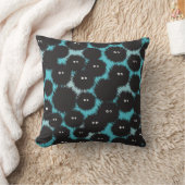 黒いおもしろいフワフワ クッション (ブランケット)