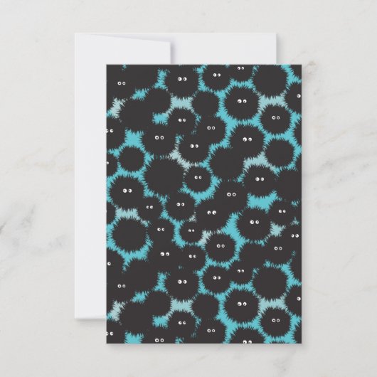 黒いおもしろいフワフワ サンキューカード (正面)