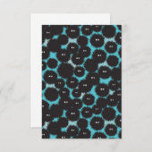 黒いおもしろいフワフワ サンキューカード (正面/裏面)