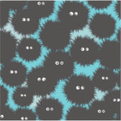 黒いおもしろいフワフワ シール (正面)