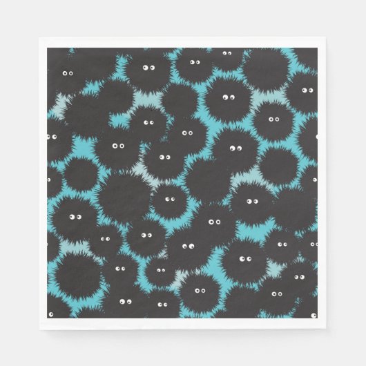 黒いおもしろいフワフワ スタンダードランチョンナプキン (正面)