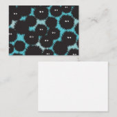 黒いおもしろいフワフワ ノートカード (正面/裏面)