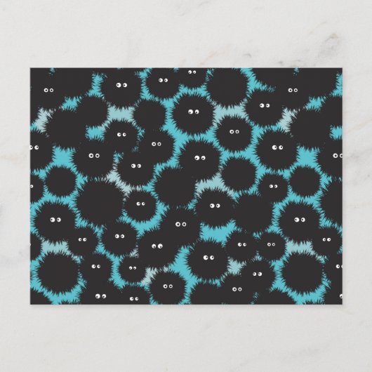 黒いおもしろいフワフワ ポストカード (正面)