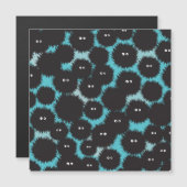 黒いおもしろいフワフワ マグネット招待状 (正面/裏面)