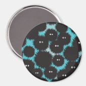 黒いおもしろいフワフワ マグネット (正面/裏面)