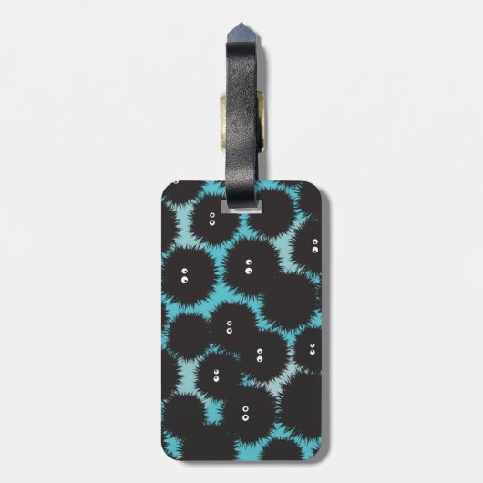 黒いおもしろいフワフワ ラゲッジタグ (裏面縦)