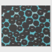 黒いおもしろいフワフワ ラッピングペーパー (フラット)