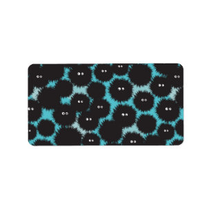 黒いおもしろいフワフワ ラベル