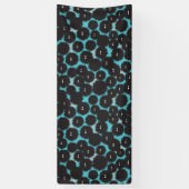 黒いおもしろいフワフワ 横断幕 (縦)