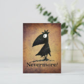 黒いおもしろいレイヴンbyエドガー・アレン・ポー – Nevermore ポストカード (スタンド正面)