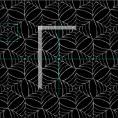 黒いおもしろい不気味なハロウィーンのクモの巣 ファブリック (タイル)