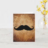 黒いおもしろい口ひげ カード (黄色い花)