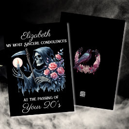 黒いおもしろい死神が私の若い人に30歳の誕生日 カード