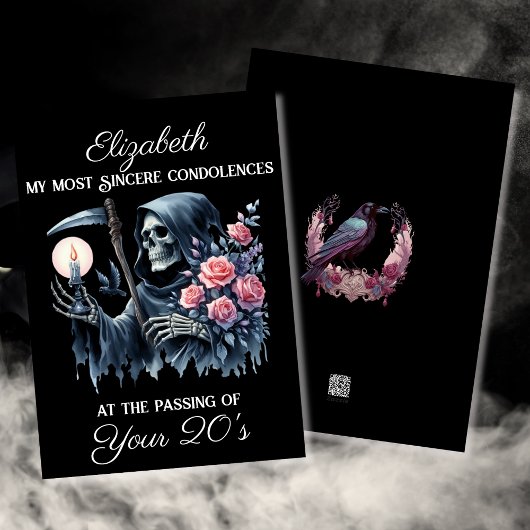 黒いおもしろい死神が私の若い人に30歳の誕生日 カード