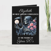 黒いおもしろい死神が私の若い人に30歳の誕生日 カード (正面)