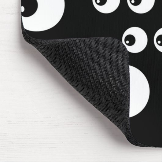 黒いおもしろい漫画シームレスな目を見る マウスパッド (コーナー)