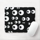 黒いおもしろい漫画シームレスな目を見る マウスパッド (マウス)