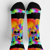 黒いおもしろい眼鏡の顔 ソックス (上部)