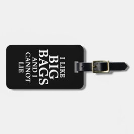 黒いおもしろい私は大きなバッグが好きで嘘をつけない ラゲッジタグ