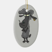 黒いおもしろい羊漫画 セラミックオーナメント (右)