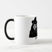 黒いおもしろい魔女は不気味な怖いハロウィーンデザイン モーフィングマグカップ (左)