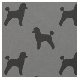 黒いおもちゃのプードルシルエット模様 犬派 ファブリック