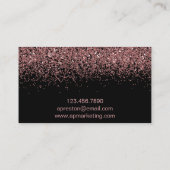 黒いおよびばら色の金ゴールドのグリッターの名刺 名刺 (裏面)