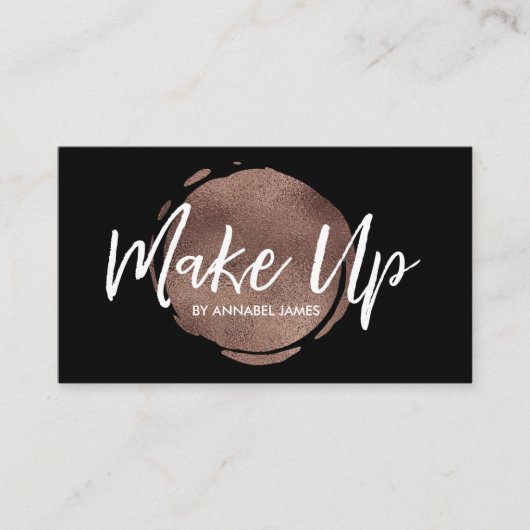 黒いおよびばら色の金ゴールドホイルの名刺 名刺 (正面)