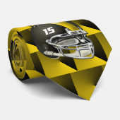 黒いおよびイエロー・ゴールドのフットボール用ヘルメットのタイ ネクタイ (ロール)