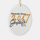 黒いおよびオレンジの2017年の卒業のオーナメント セラミックオーナメント (右)