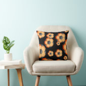 黒いおよびオレンジサッカーのデザイン クッション (椅子)