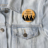 黒いおよびオレンジハッピーハローウィンPin 缶バッジ (インサイチュ)