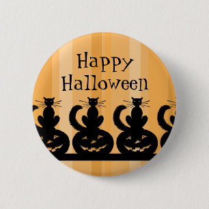 黒いおよびオレンジハッピーハローウィンPin 缶バッジ