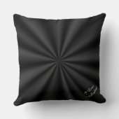 黒いおよびオレンジパーソナライズなバレーボールの枕 クッション (裏面)