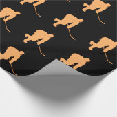 黒いおよびオレンジホッケー ラッピングペーパー (角)