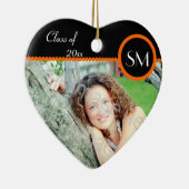 黒いおよびオレンジ写真の卒業のオーナメント セラミックオーナメント (右)