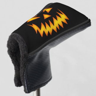 黒いおよびオレンジ恐いカボチャハロウィン ゴルフヘッドカバー