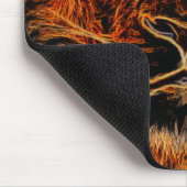 黒いおよびオレンジ落書きのライオンの頭部 マウスパッド (コーナー)