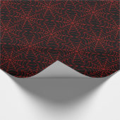 黒いおよびオレンジ蜘蛛の巣の包装紙 ラッピングペーパー (角)
